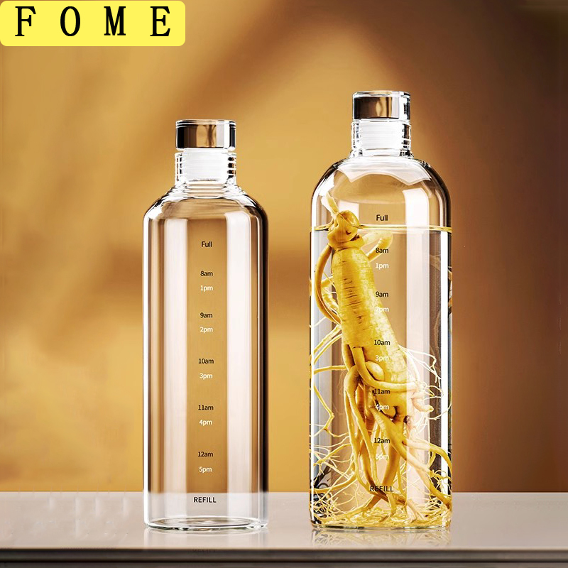 Outdoor Sport Glass Water Bottle - FOME 500/750/1000ml Bottiglia d'acqua sportiva in