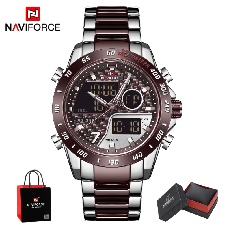Outdoor Sport Watch - NAVIFORCE Orologio Analogico-Digitale da Uomo, Nuovo,